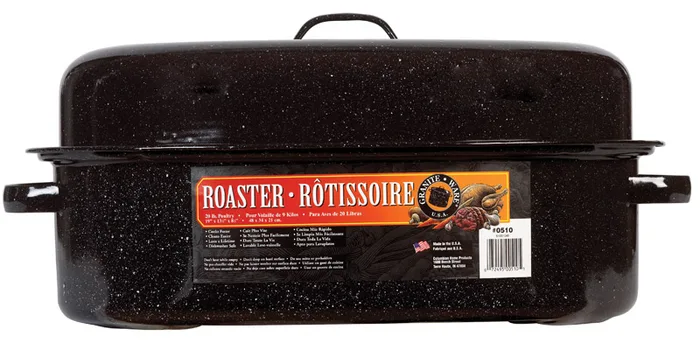 Granite Ware Porcelain Enamel Covered Roaster 20 lb Black (Pack of 4)