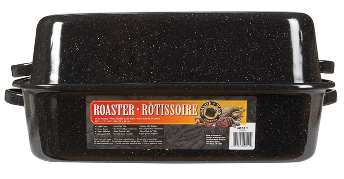 Granite Ware Porcelain Enamel Covered Roaster 25 lb Black (Pack of 3)