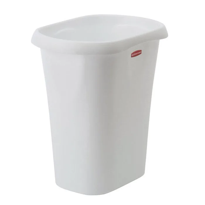 Rubbermaid 3 gal White Polypropylene Open Top Wastebasket (Pack of 8)
