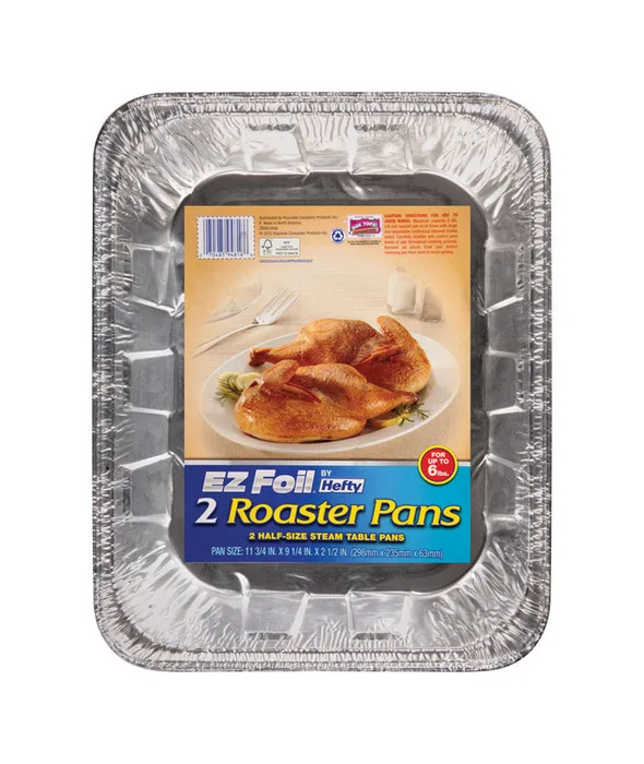 Hefty EZ Foil Aluminum Roaster Pan 6 qt Silver (Pack of 12)