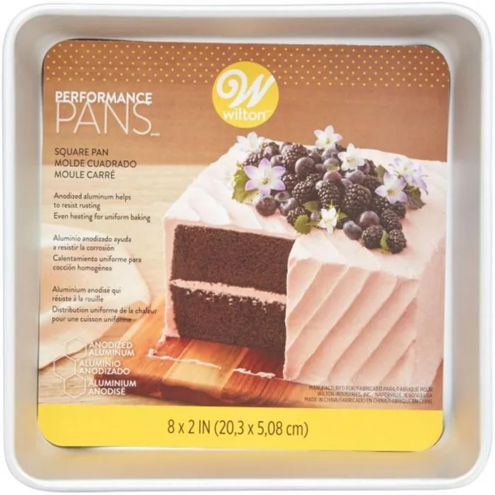 Wilton 8 in. W X 8 in. L Aluminum Square Cake Pan 1 pc
