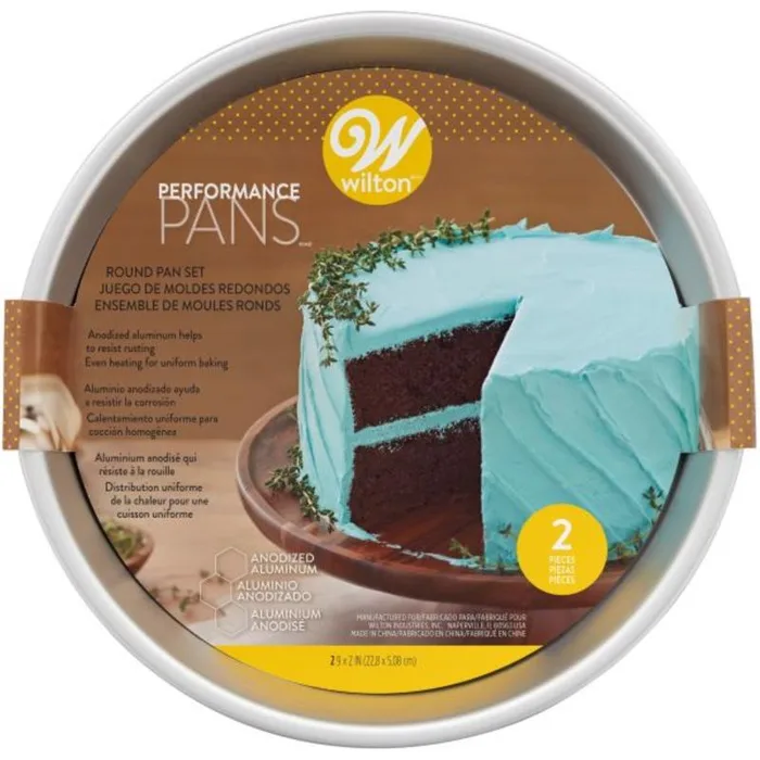 Wilton 9 in. W X 9.9 in. L Aluminum Round Cake Pan Silver 2 pc