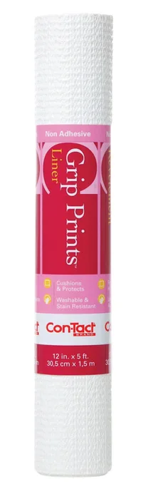 Con-Tact Grip Prints 5 ft. L X 12 in. W White Non-Adhesive Shelf Liner (Pack of 6)