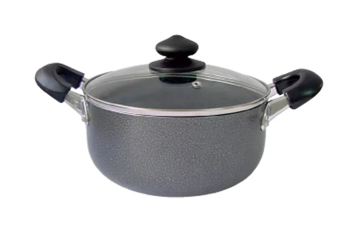 Bene Casa Aluminum Dutch Oven with Glass Lid 3.06 qt Black