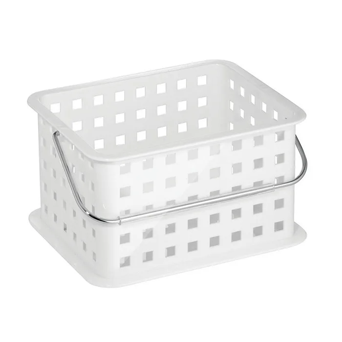 iDesign White Storage Basket 7 in. H X 5 in. W X 9.25 in. D (Pack of 3)