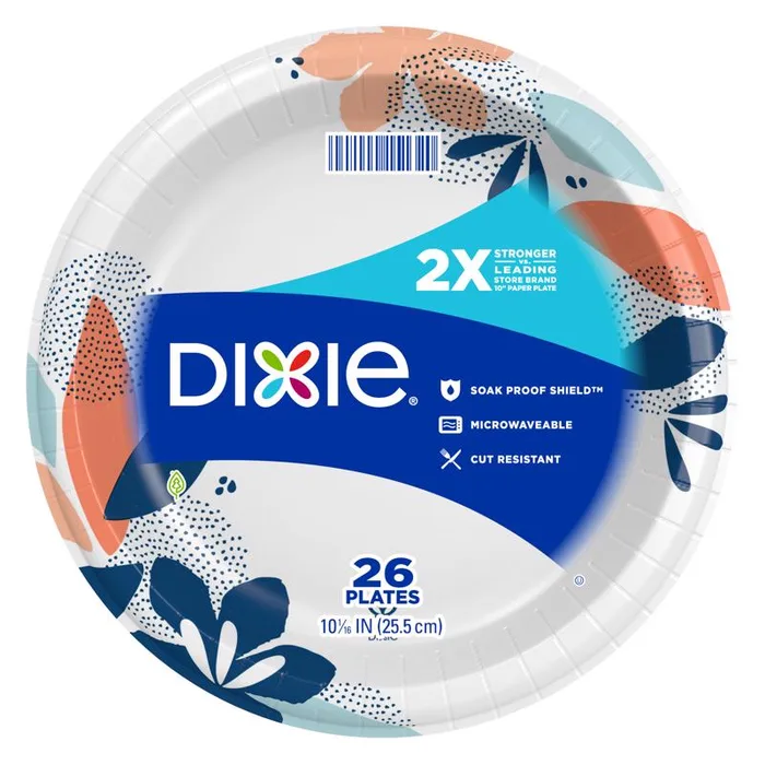 Dixie Multicolored Paper FLOWERS BLOOM Dinner Plate 10-1/16 in. D 26 pk (Pack of 8)