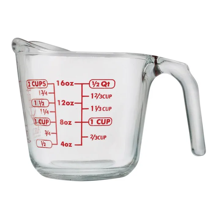 Anchor Hocking 2 cups Glass Clear/Red Measuring Cup (Pack of 4)