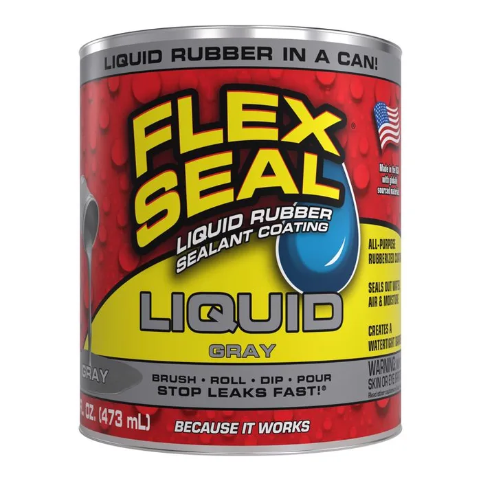 Flex Seal Family of Products Flex Seal Gray Liquid Rubber Sealant Coating 16 fl. oz. (Pack of 6)