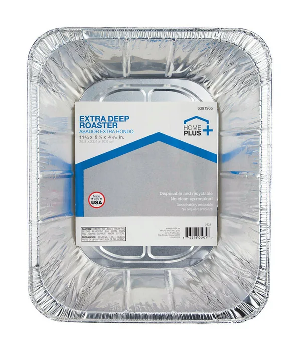 Home Plus 9-1/4 in. W X 11-3/4 in. L Deep Roaster Silver 1 pk (Pack of 12)
