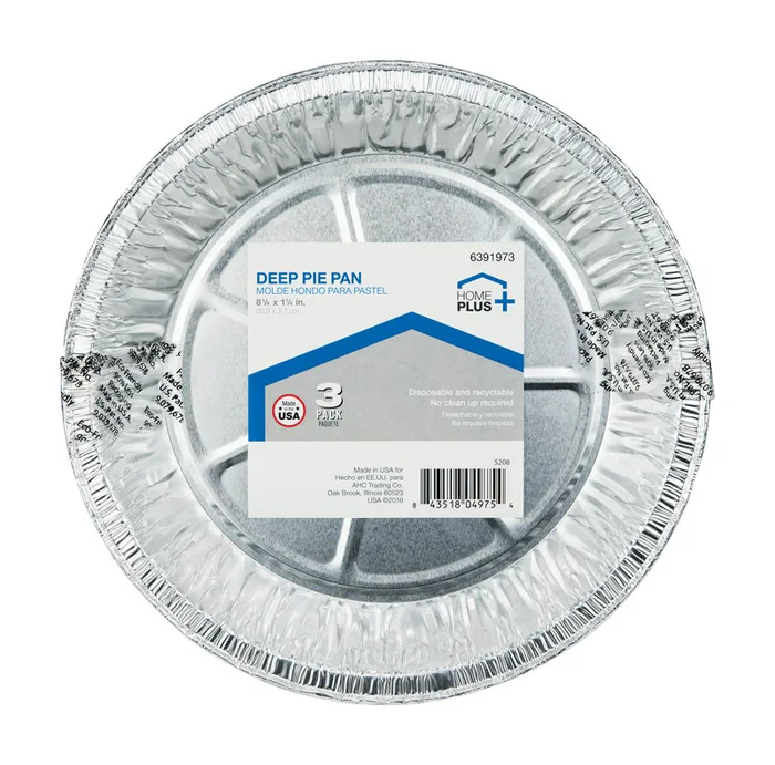 Home Plus Durable Foil 8-1/4 in. W X 8-1/4 in. L Deep Pie Dish Silver 3 pk (Pack of 12)