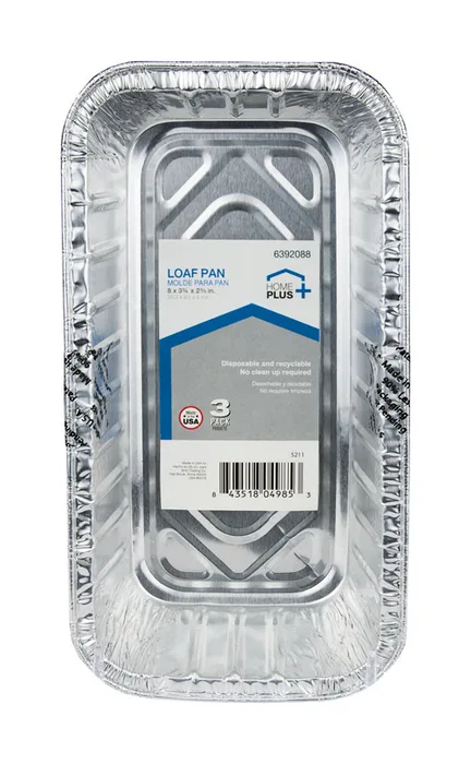 Home Plus Durable Foil 3-3/4 in. W X 8 in. L Loaf Pan Silver 3 pk (Pack of 12)