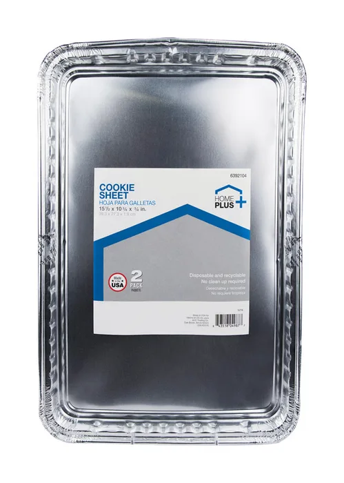 Home Plus Durable Foil 10-3/4 in. W X 15-1/2 in. L Cookie Sheet Silver 2 pk (Pack of 12)