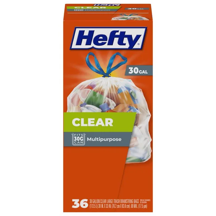 Hefty 30 gal No Scent Trash Bags Drawstring 36 pk (Pack of 6)