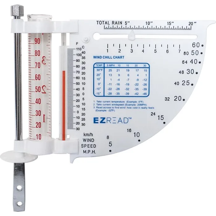EZRead 5-in-1 Weather Meter Glass/Plastic White (Pack of 8)