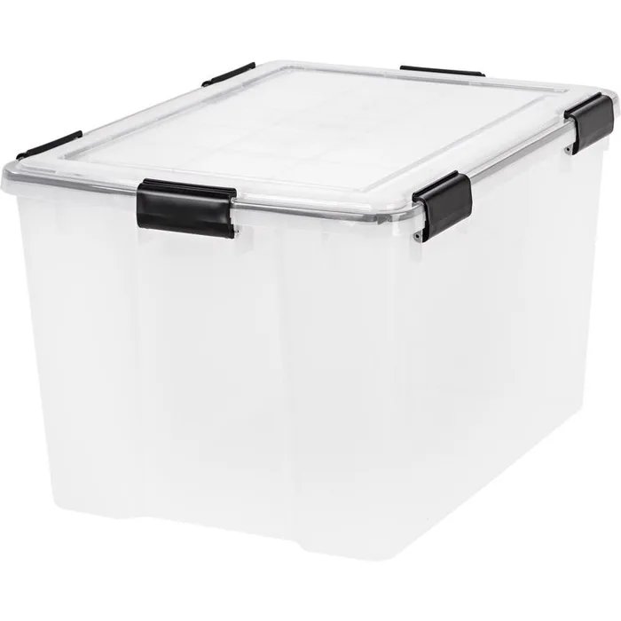 IRIS WEATHERPRO 74 qt Clear Storage Tote 14.5 in. H X 17.75 in. W X 23.6 in. D Stackable (Pack of 4)