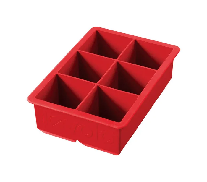 Tovolo Candy Apple Red Silicone King Cube Ice Tray (Pack of 6)