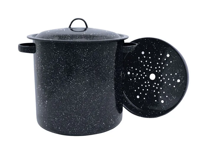 Granite Ware Aluminum Pot 10 in. 15.5 qt Black