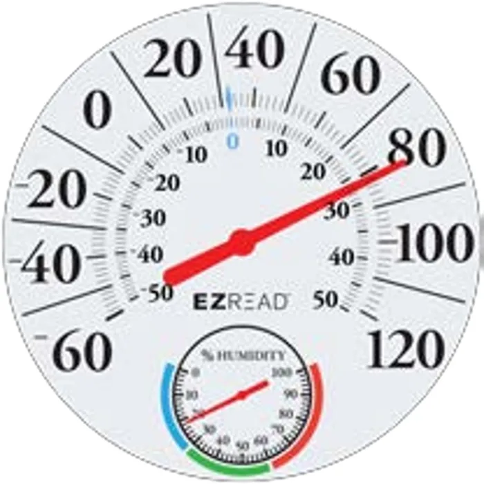 EZRead Humidity Dial Thermometer Plastic White 12.5 in.