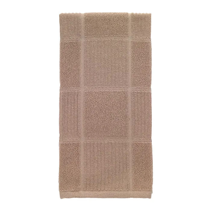 T-Fal Sand Cotton Checked Parquet Kitchen Towel 1 pk (Pack of 6)