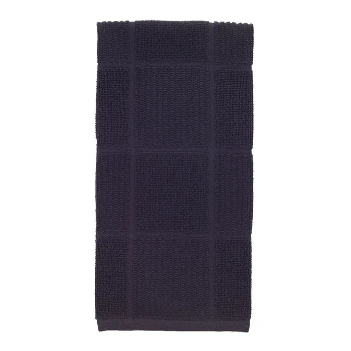 T-Fal Charcoal Cotton Checked Parquet Kitchen Towel 1 pk (Pack of 6)