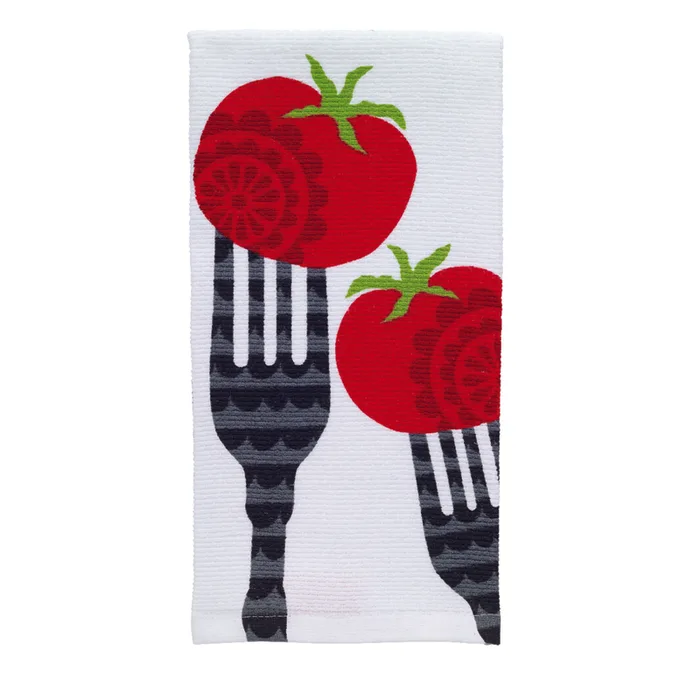 T-Fal Multicolored Cotton Fork/Tomato Kitchen Towel 1 pk (Pack of 6)