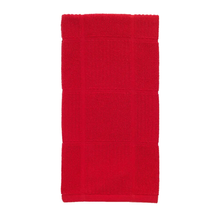 T-Fal Red Cotton Checked Parquet Kitchen Towel 1 pk (Pack of 6)
