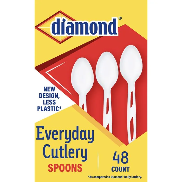 Diamond White Plastic Heavy Duty Spoons 48 pk (Pack of 12)
