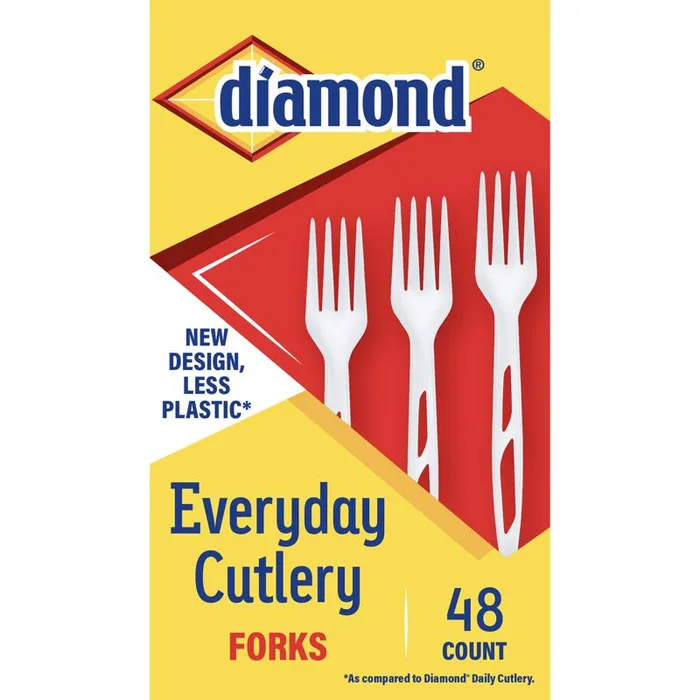 Diamond White Plastic Heavy Duty Forks 48 pk (Pack of 12)