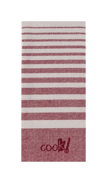 Kay Dee Cooks Kitchen Marsala Cotton Embroidered Tea Towel 1 pk (Pack of 6)