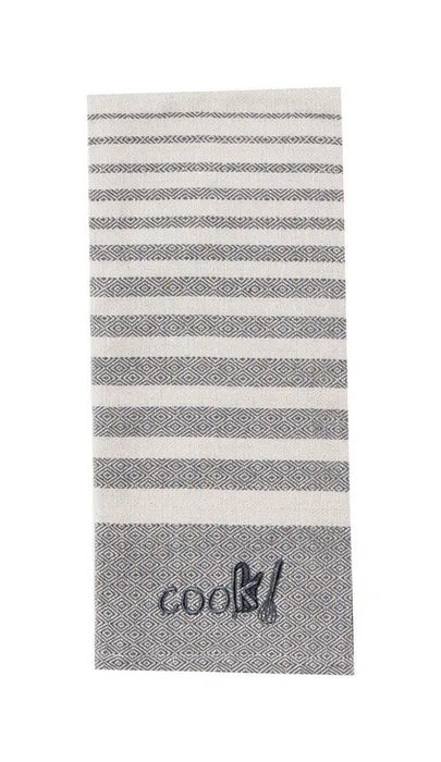 Kay Dee Cooks Kitchen Graphite Cotton Embroidered Tea Towel 1 pk (Pack of 6)