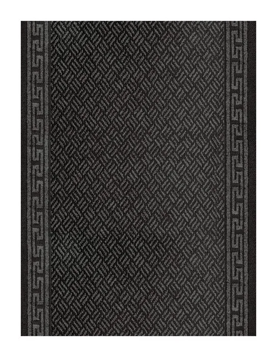 Multy Home Greek Key 60 ft. L X 26 in. W Gray Nonslip Carpet Runner