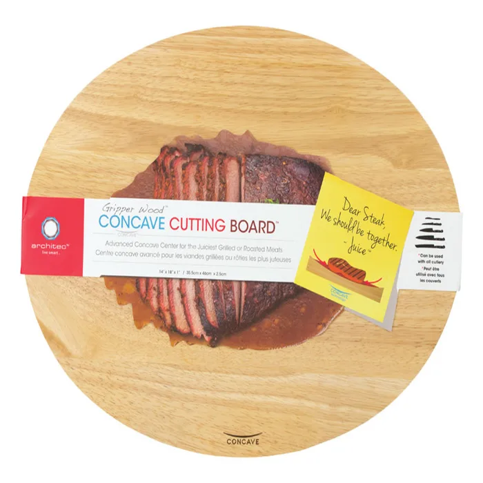 Architec Gripperwood 18 in. L X 14 in. W X 1 in. Rubberwood Concave Carving Board (Pack of 4)