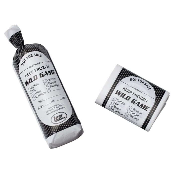 LEM 1 lb Black/White Wild Game Freezer Bags 1 pk (Pack of 6)