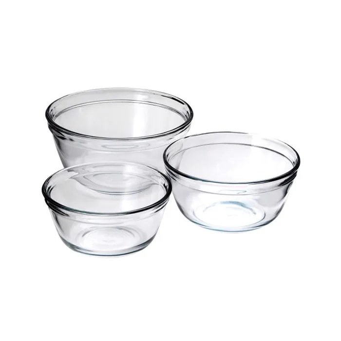 Anchor Hocking 2.5 qt Glass Clear Mixing Bowl Set 3 pc