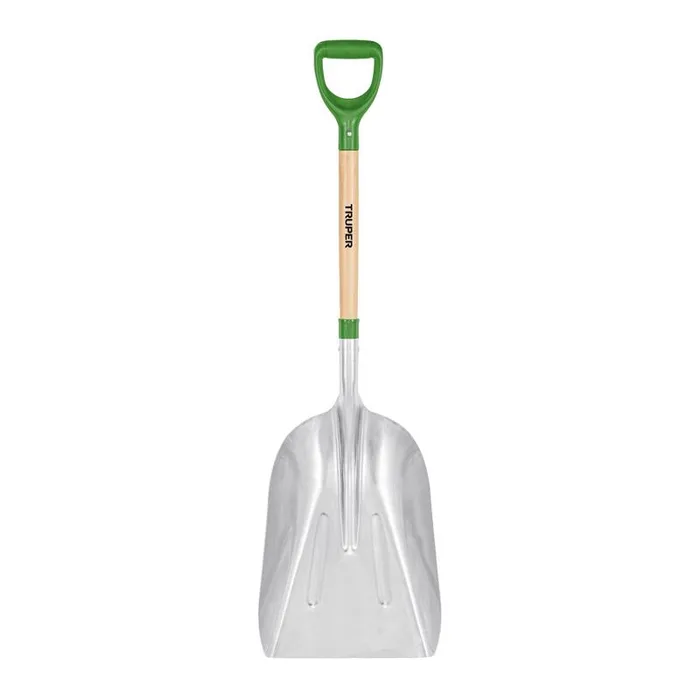 Truper 45 in. Aluminum Scoop Transfer Shovel Wood Handle
