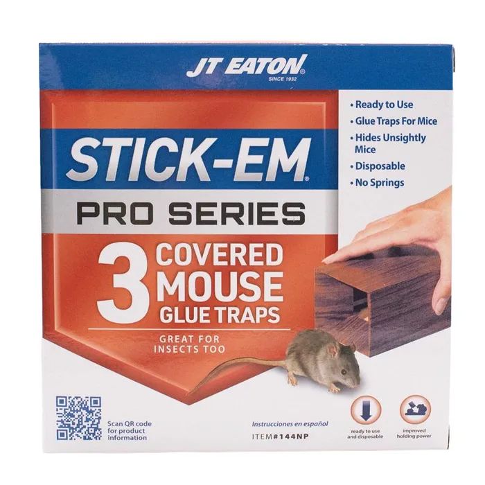 JT Eaton Stick-Em Pro Series Small Covered Animal Trap For Mice 3 pk (Pack of 12)