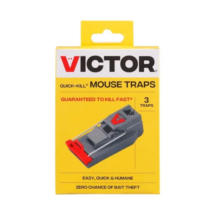Victor Quick-Kill Small Snap Trap For Mice 3 pk (Pack of 6)