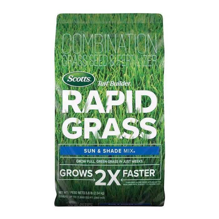 Scotts Turf Builder Rapid Grass Mixed Sun or Shade Grass Seed and Fertilizer 5.6 lb (Pack of 4)