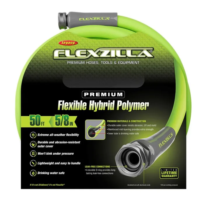 Legacy Flexzilla 5/8 in. D X 50 ft. L Heavy Duty Premium Grade Garden Hose