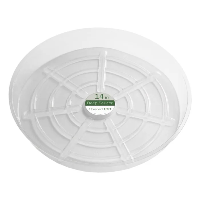Crescent Garden 4.7 in. H X 14 in. D Plastic Plant Saucer Clear (Pack of 25)