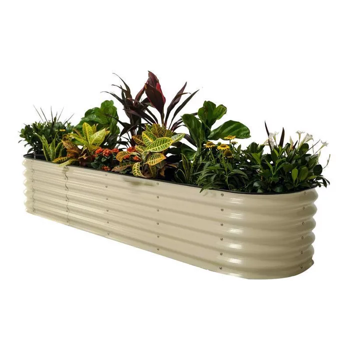 Vego Garden 17 in. H Metal 9 in 1 Raised Garden Bed Pearl White