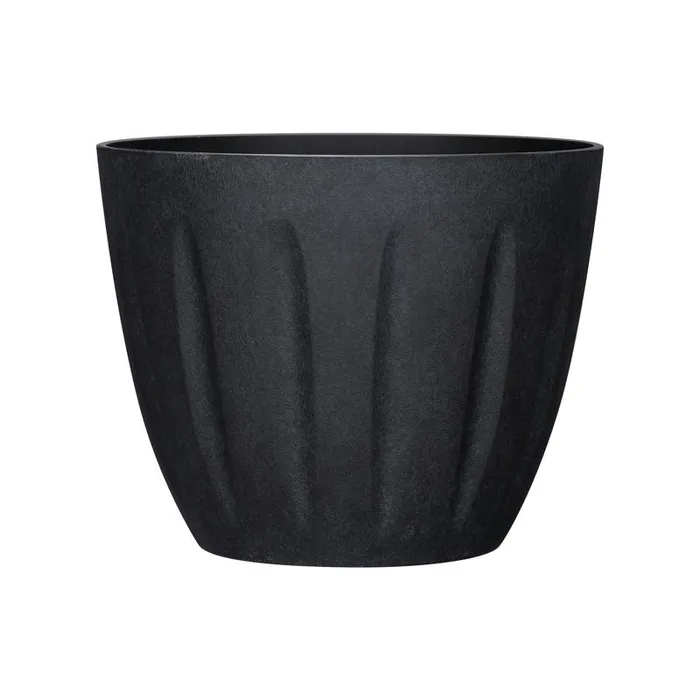 L&G 9.6 in. H X 12 in. W X 12 in. D X 12 in. D Polyresin Spritzer Planter Black