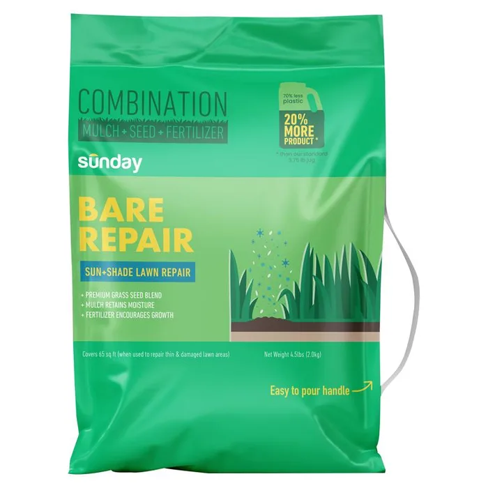 Sunday Bare Repair Tall Fescue Grass Sun or Shade Fertilizer/Mulch/Seed 4.5 lb (Pack of 4)