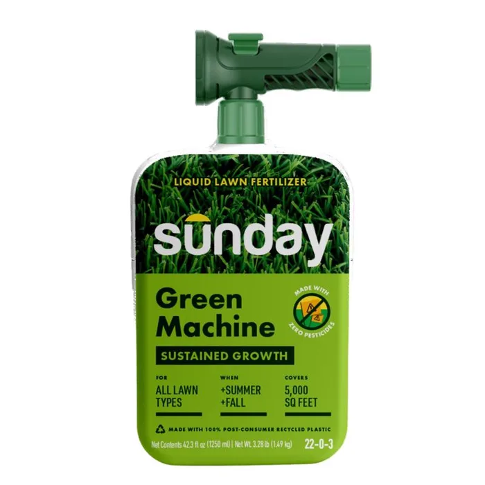 Sunday Green Machine All-Purpose Lawn Fertilizer For All Grasses 5000 sq ft (Pack of 4)