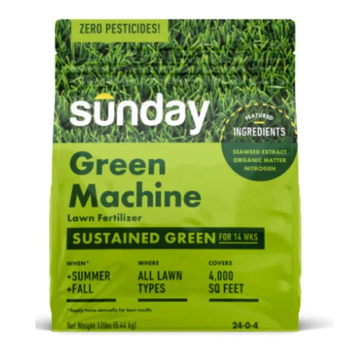 Sunday Green Machine All-Purpose Lawn Fertilizer For All Grasses 4000 sq ft (Pack of 2)
