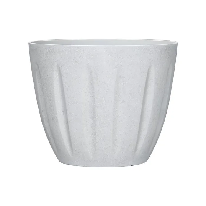 L&G 9.6 in. H X 12 in. W X 12 in. D X 12 in. D Polyresin Spritzer Planter White