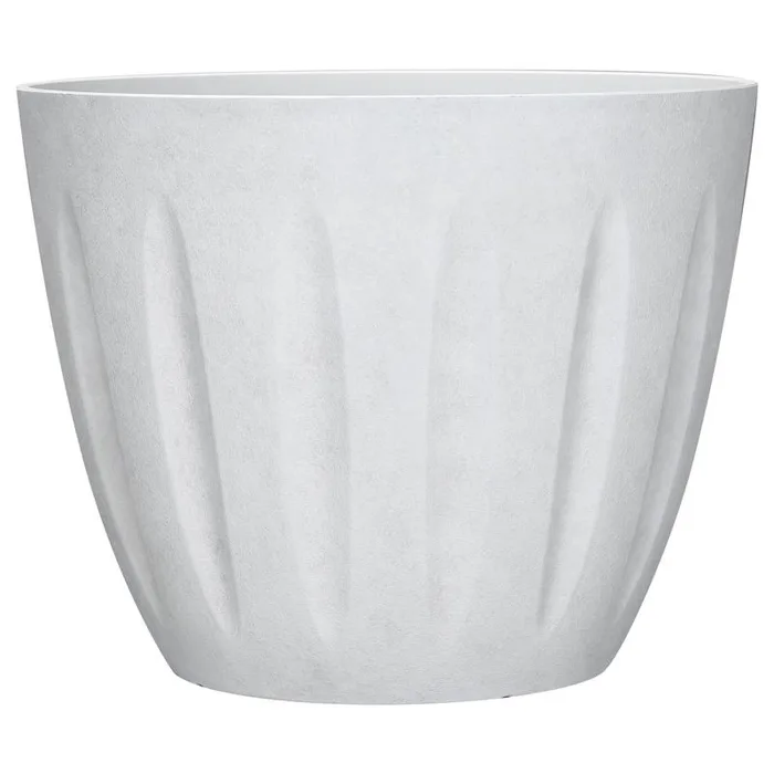 L&G 12.8 in. H X 16 in. W X 16 in. D X 16 in. D Polyresin Spritzer Planter White