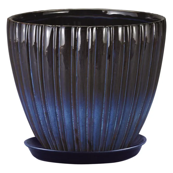 Border Concepts 6 in. W Ceramic Lady Jane Cup Planter Rain Grey (Pack of 8)