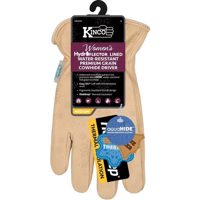 Kinco HydroFlector M Cowhide Leather Lined Tan Gloves