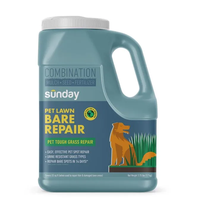 Sunday Pet Lawn Bare Repair All Grasses Sun or Shade Grass Repair Kit 3.75 lb